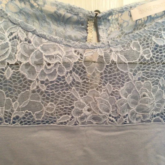 Anne Fontaine Light Blue Lace Short Sleeve Top - Picture 4 of 12